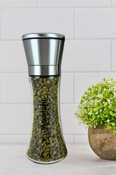 ANADOLU HASAT Ceramic Green Pepper Salt and Spice Mill Grinder with Metal Head 60Gr- (Salt Mill)