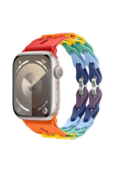 bbtech Apple Watch Seri 10 42mm Seri 9/8/SE/7 Uyumlu 41mm 40mm 38mm Silikon Z...