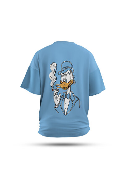 Zestia Μπλουζάκι unisex, με στάμπα πάπιας που καπνίζει στην πλάτη, κανονική ε...