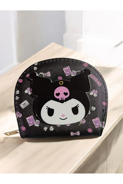 SHOPNEST Girl's Wallet with Kuromi Figure and Mirror
