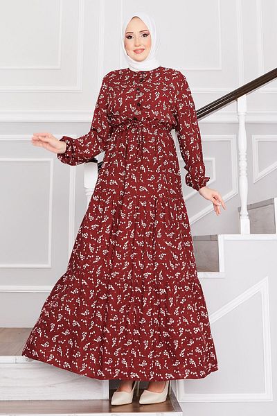 EBRUTESETTÜR Half Button Layered Viscose Dress