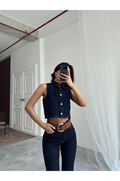 mydukkan.co Crop Denim Vest