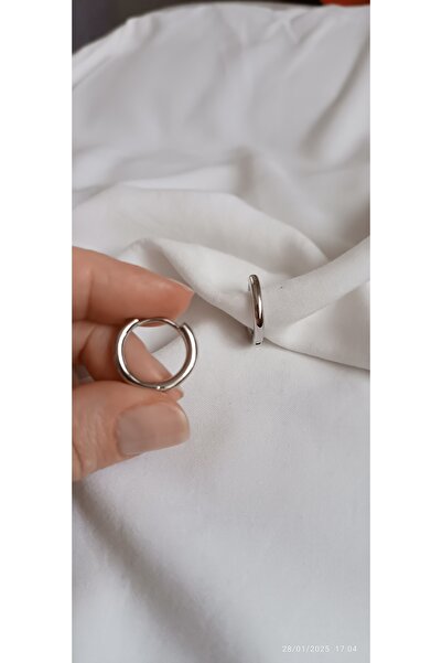 ARİ TAKI Classic Hoop Steel Earrings (Thin Silver)