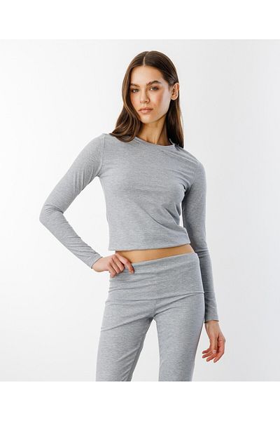 GENIUS STORE Long Sleeve Short Women's Blouse Long Fitted Longsleeve-Bluez