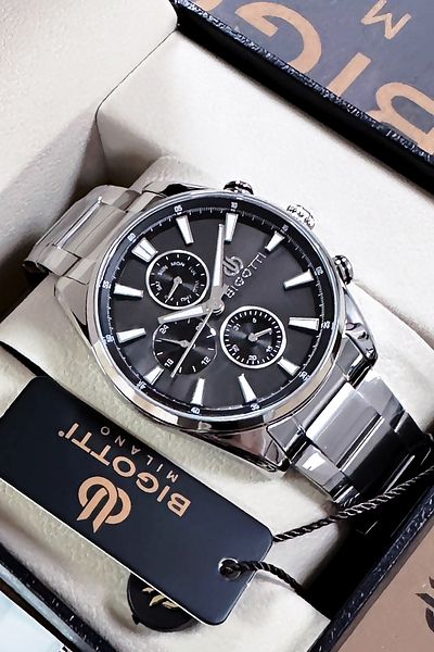 Bigotti Original Full Steel Men's Wristwatch 5 ATM Water Resistant Silver Color + Bracelet BMER2004C1