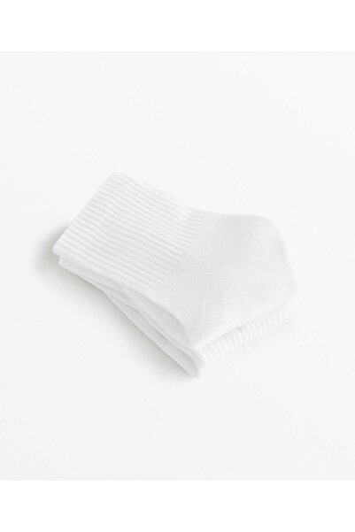 MEM SOCKS Чифт от 6 памучни безшевни плетени спортни чорапи с горна част на врата (боти над глезена)