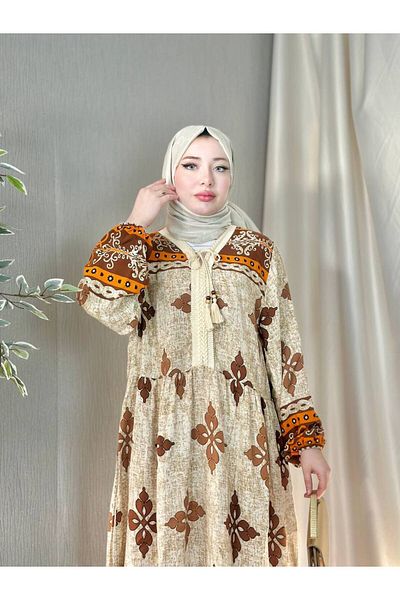 Moda Makkon Hijab Patterned Dress