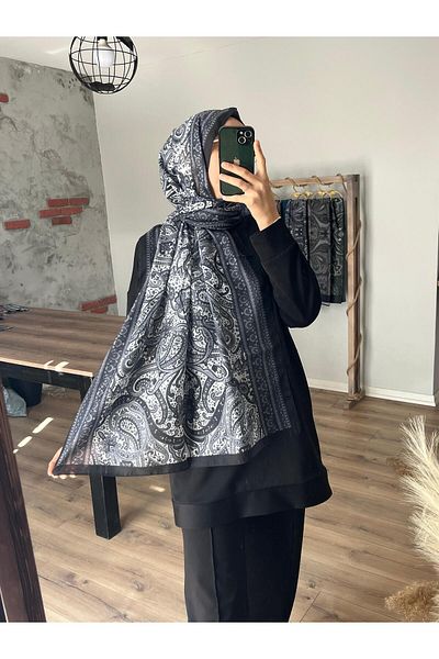 Merwiss Ethnic Pattern Retro Black Shawl