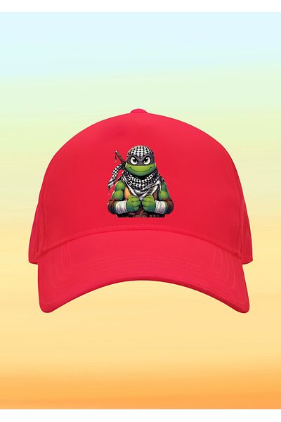 relaxbaskı Ninja Turtle Printed Children's Hat with Kefiyeh