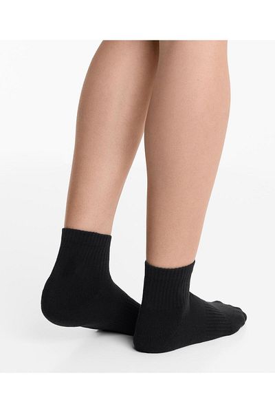 MEM SOCKS Чифт от 6 памучни безшевни плетени спортни чорапи с горна част на врата (боти над глезена)
