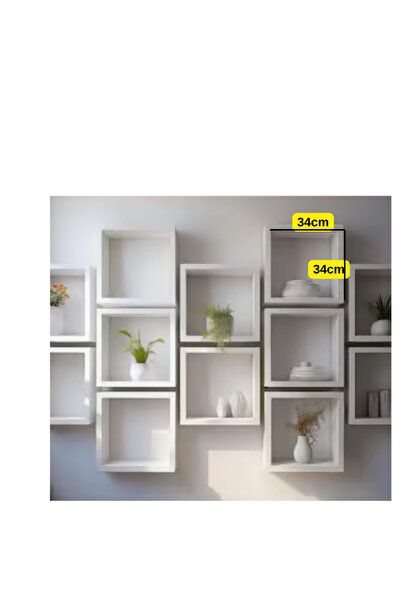 Anadolu kare raf 1 sınıf mdf 34*34cm