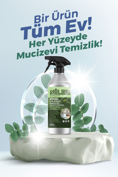 Nilem Profesyonel %100 Bitkisel Çok Amaçlı Temizleyici Vegan Leke Çıkarıcı - Yağ Çözücü 750 ml