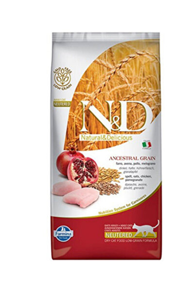 N&D Nd Ancestral Grain Düşük Tahıllı Tavuklu Ve Narlı Kısırlaştırılmış Kedi M...