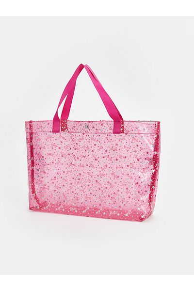 LC Waikiki Τσάντα παραλίας για κορίτσια με ροζ Barbie printed