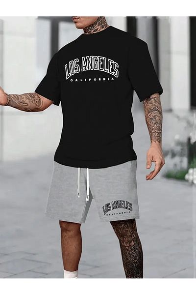 Minikelya Los Angeles Style Summer Men's Sports Casual Suit