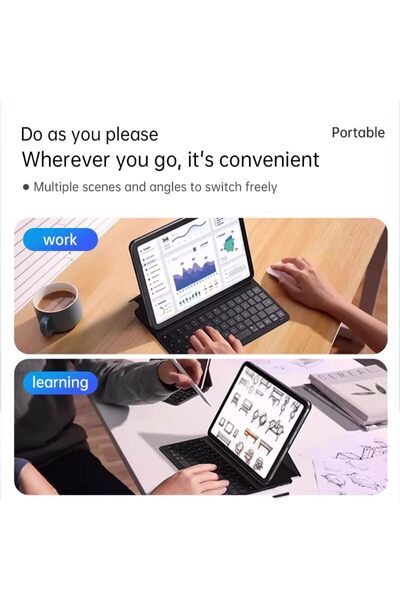 Fogy Apple iPad Air 13 (M2, 2024/M3,2025) Uyumlu Magic Keybord Folio Slim Klavyeli Kılıfı