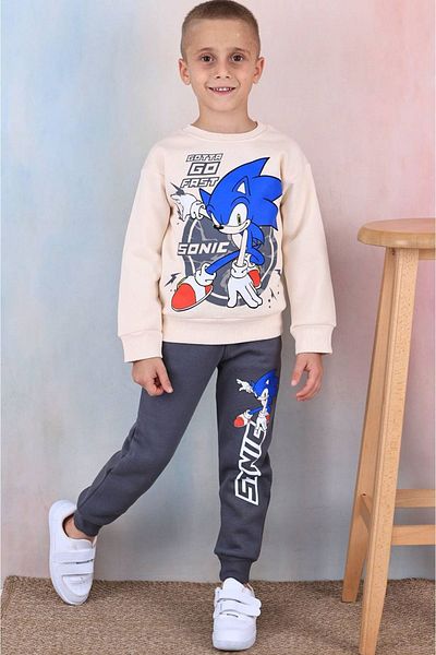 yagmurgiyim Σετ αθλητικής φόρμας Sonic Smoked Boy - 100% βαμβάκι, ράσο, 3-10 ετών 7370-F