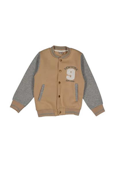 yagmurgiyim Unisex Fatih Beige Children's College Jacket - 3 Thread Raster 914-Be
