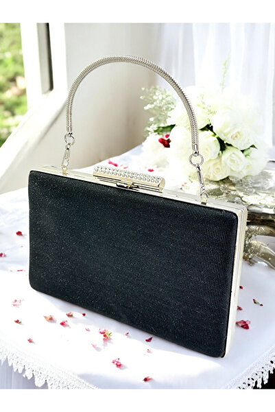 Generic Brand Black Stone Glittery Women's Evening Dress Bag , Non-Shedding G...