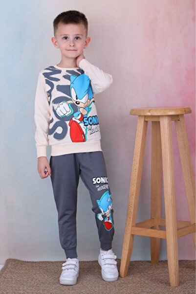 yagmurgiyim Σετ αθλητικής φόρμας για αγόρια με σχέδιο Sonic Smoked 2 Thread -...