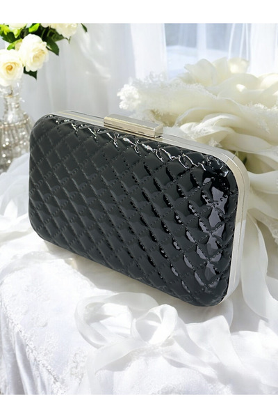 Generic Brand 2026 Collection Black Luxury Patent Leather Quilted Patterned W...
