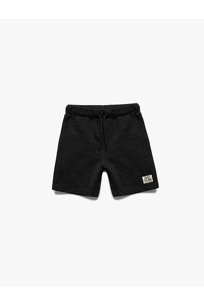 Koton New Season Basic Shorts with Elastic Waist and Applique Detail