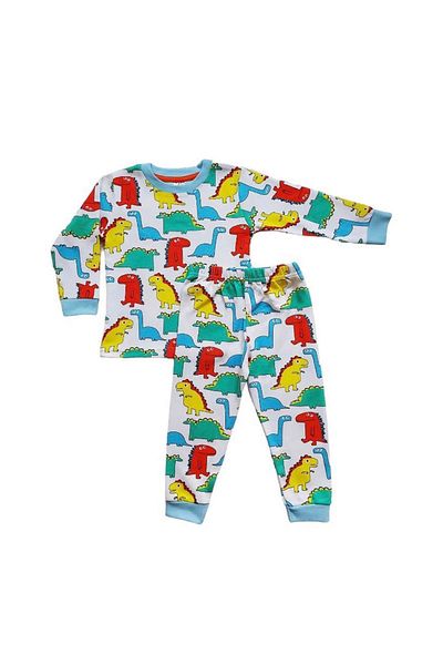 Yağmur Giyim *Dinosaur Pattern 100% Cotton Boys Pajama Set 9-13 Years 2226