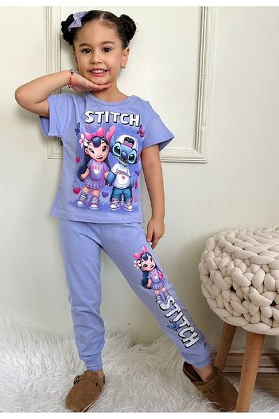 Yağmur Giyim Lilac Tracksuit Girl Fence Suit 3-10 Years 7451-L
