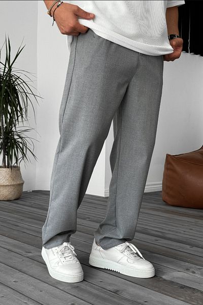 THE RULE Ανδρικό υφασμάτινο παντελόνι Anthracite Baggy Seasonal Pleated Loose Classic Comfortable Fit