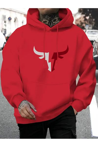 NEW TRENDY COLLECTİON Men S Amazing Long Sleeve Christmas Printed Hoodie with Kangaroo Pocket - Perfect for Fall/Winter