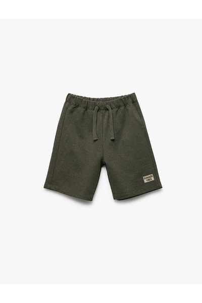 Koton New Season Cotton Applique Detailed Tie Waist Shorts