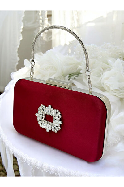 Generic Brand 2026 Fashion Burgundy Crystal Stone Metal Strappy Satin Women's...