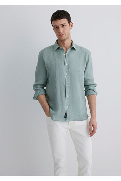 Mavi Ανδρικό πουκάμισο slim fit από 100% λινό