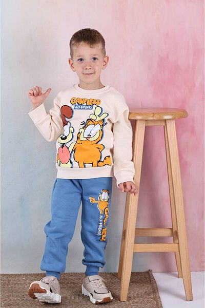 yagmurgiyim Σετ αθλητικής φόρμας Garfield Blue Boy's - 100% βαμβάκι, 3-10 ετών, 7344-m