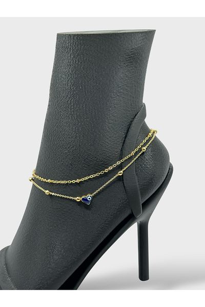 Arnes Jewelry Steel Evil Eye Bead Anklet