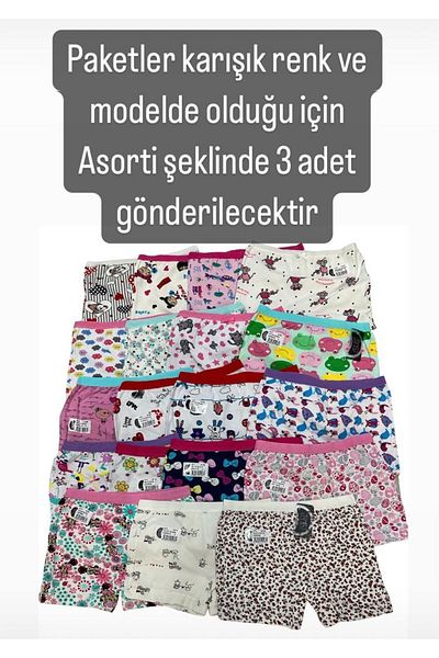 yagmurgiyim Set boxer pentru fete GMŞ Asorti culori mixte și model 3 piese 3072
