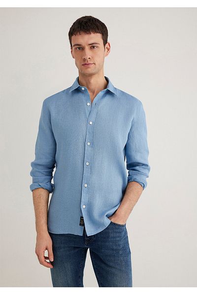 Mavi Cămașă pentru bărbați slim fit 100% in
