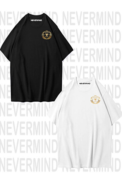 NEVERMIND Hanımcı/Beyci Sports Printed Double Oversize Lover Tshirt Συνδυασμός συζύγου