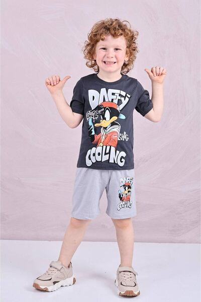 Yağmur Giyim PJKSKT Daffy Sa deznom Sivi kratki hlače za dečake, set kratkih ...