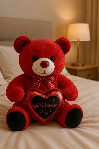 KENT Polly Toys Teddy Bear Coated Imported Kamaşa 50 cm with Soft Texture
