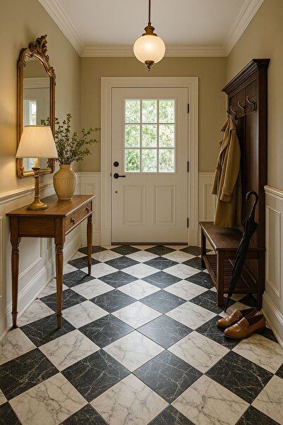 Trendpoint 4 Adet LVT Zemin ve Duvar Kaplama Kendinden Yapışkanlı 30cm×30cm Mutfak Banyo Antre Karo