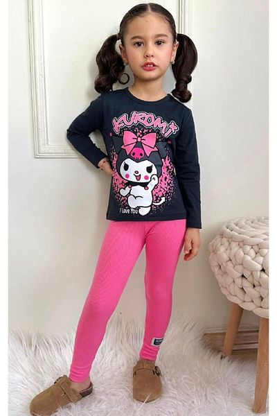 Yağmur Giyim Kuromi Patterned Tights Girl's Set 3-10 Years 7498-F