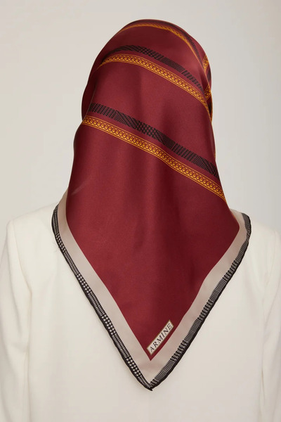 Armine Шарф Ipek Nostalji Sura 8833DS, однотонний бордовий колір