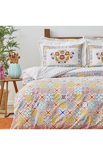 Karaca Karaca Home Lumina Gelb %100 Baumwoll Doppelbettbezug Set