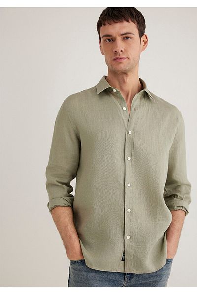 Mavi Ανδρικό πουκάμισο slim fit από 100% λινό