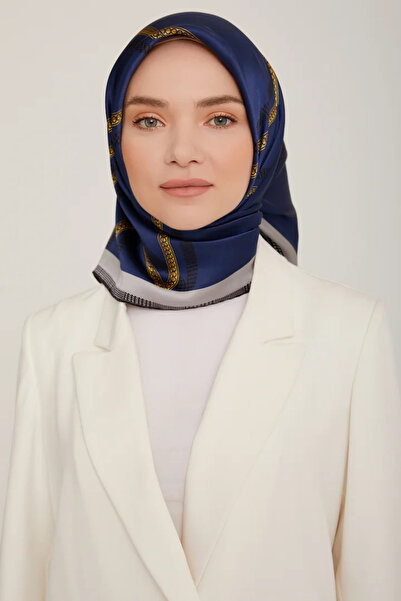 Armine Μεταξωτό Φουλάρι Nostalgia Sura 8833DS Μονόχρωμο ΣΚΟΥΡΟ ΜΠΛΕ