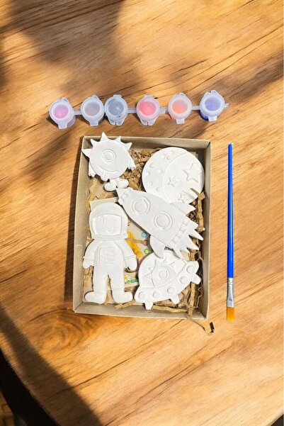 Genel Markalar Uzay Takımı 5'li Taş Boyama Figür Çocuk Gelişimi Anne Çocuk Et...