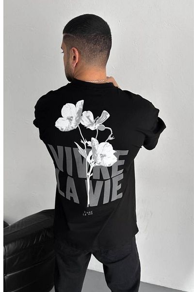 İLKCET MODA Μπλουζάκι La Vie Unisex με στάμπα Oversize