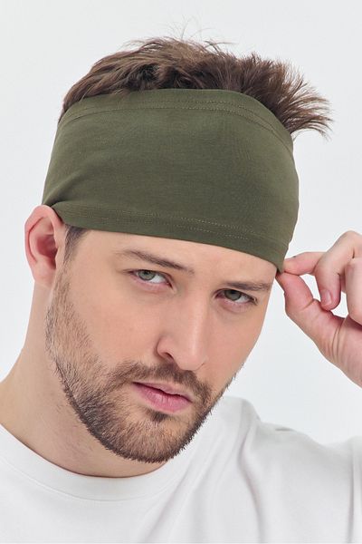 Butikgiz Men's Cotton Combed Non-Slip Flexible Extra Thin Reflect the Style Sports Sweat Hair Band