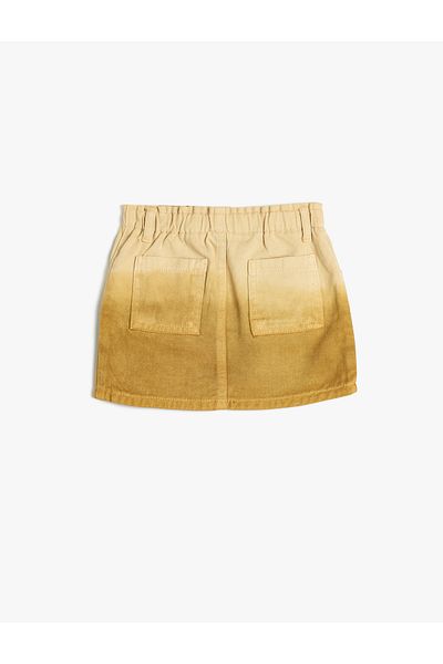 Koton New Season Skirt High Waist Pocket Detailed Elastic Waist Cotton